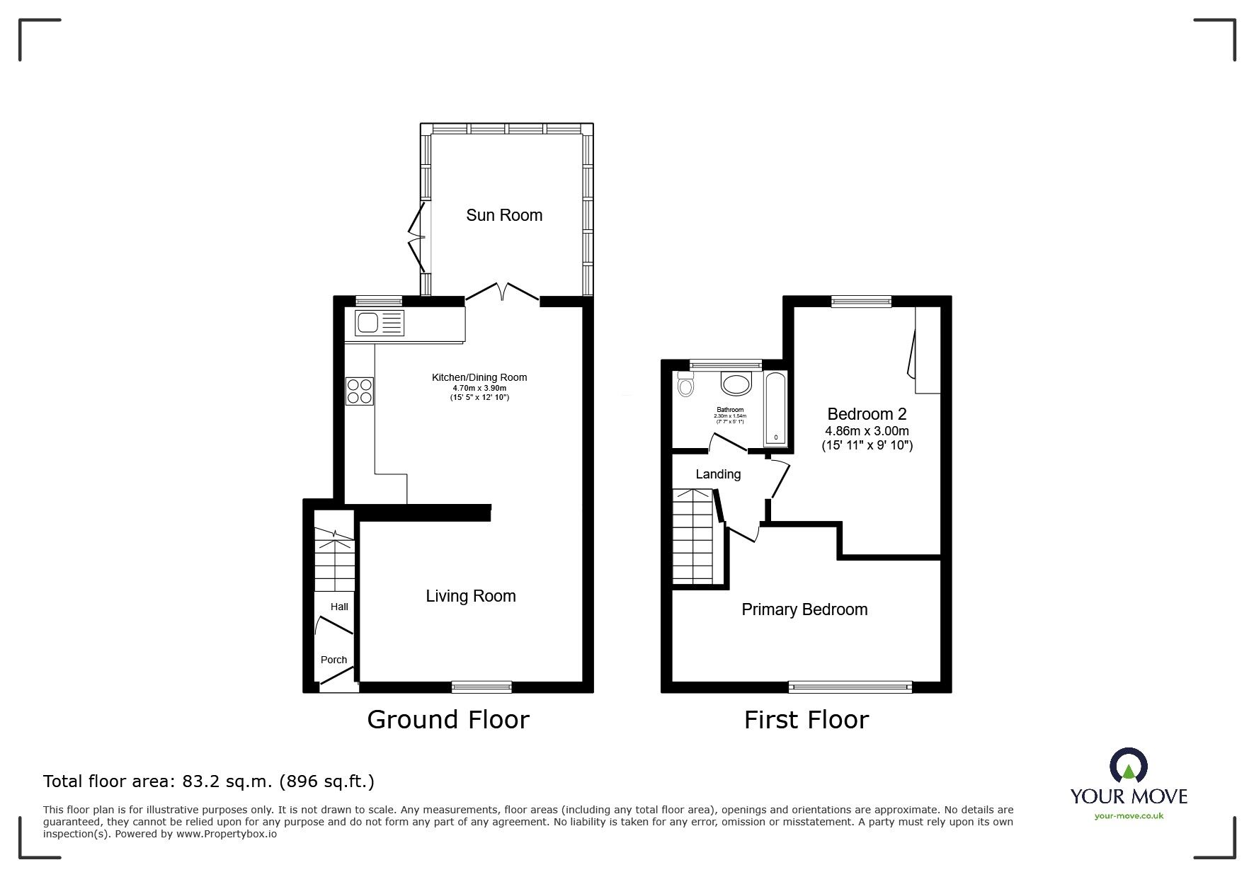 Floorplan of 2 bedroom Mid Terrace House for sale, Whernside, Carlisle, CA2
