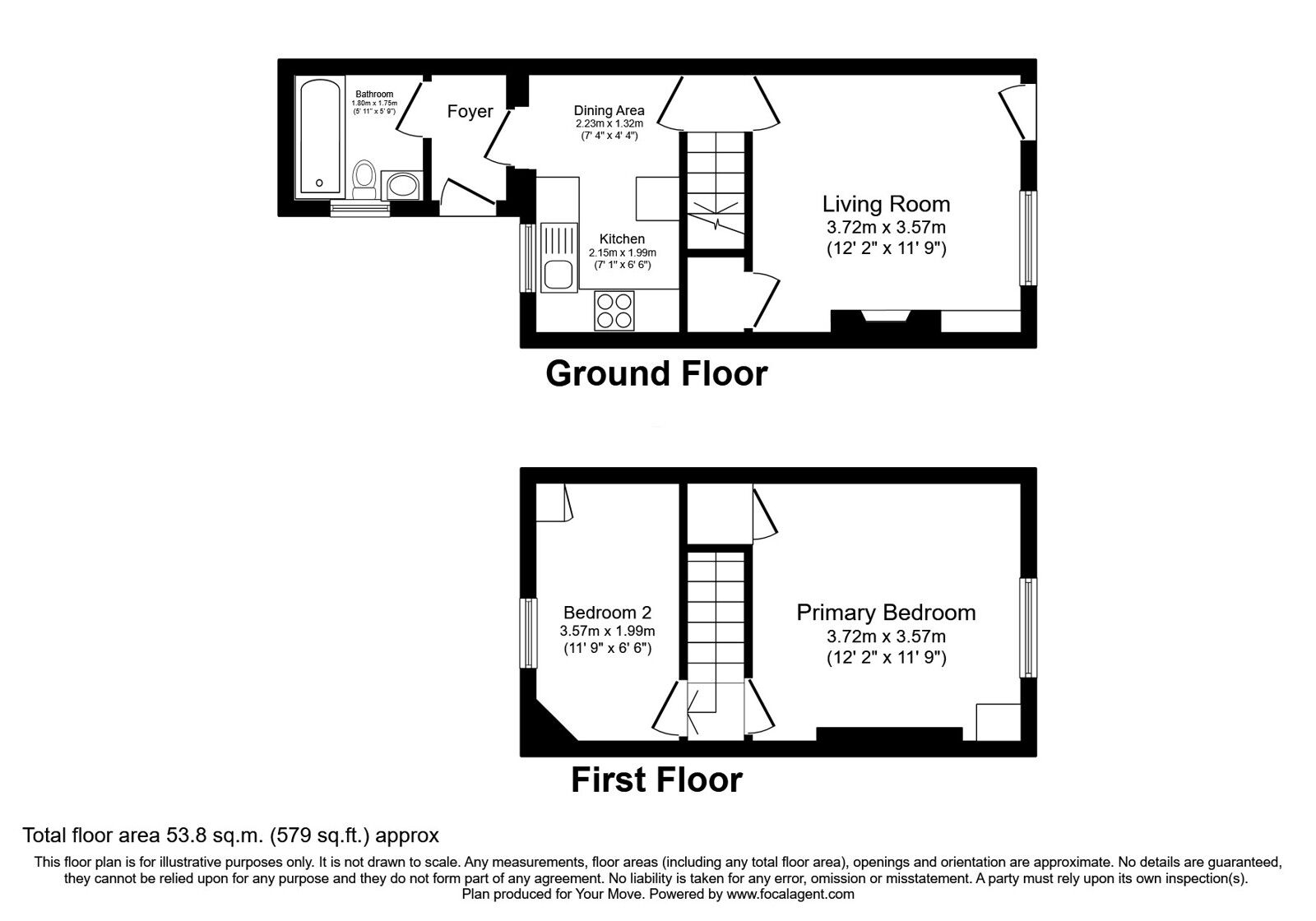 Floorplan of 2 bedroom Mid Terrace House for sale, York Street, Carlisle, Cumbria, CA2