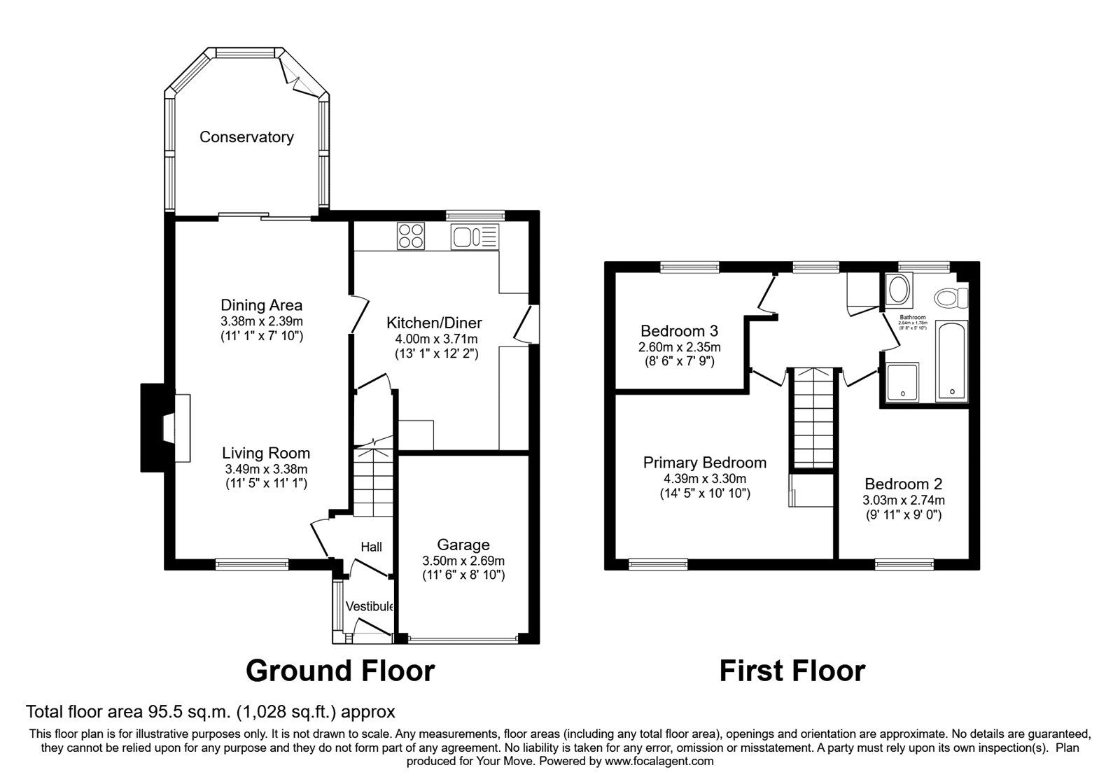 Floorplan of 3 bedroom Detached House for sale, Showfield, Brampton, Cumbria, CA8