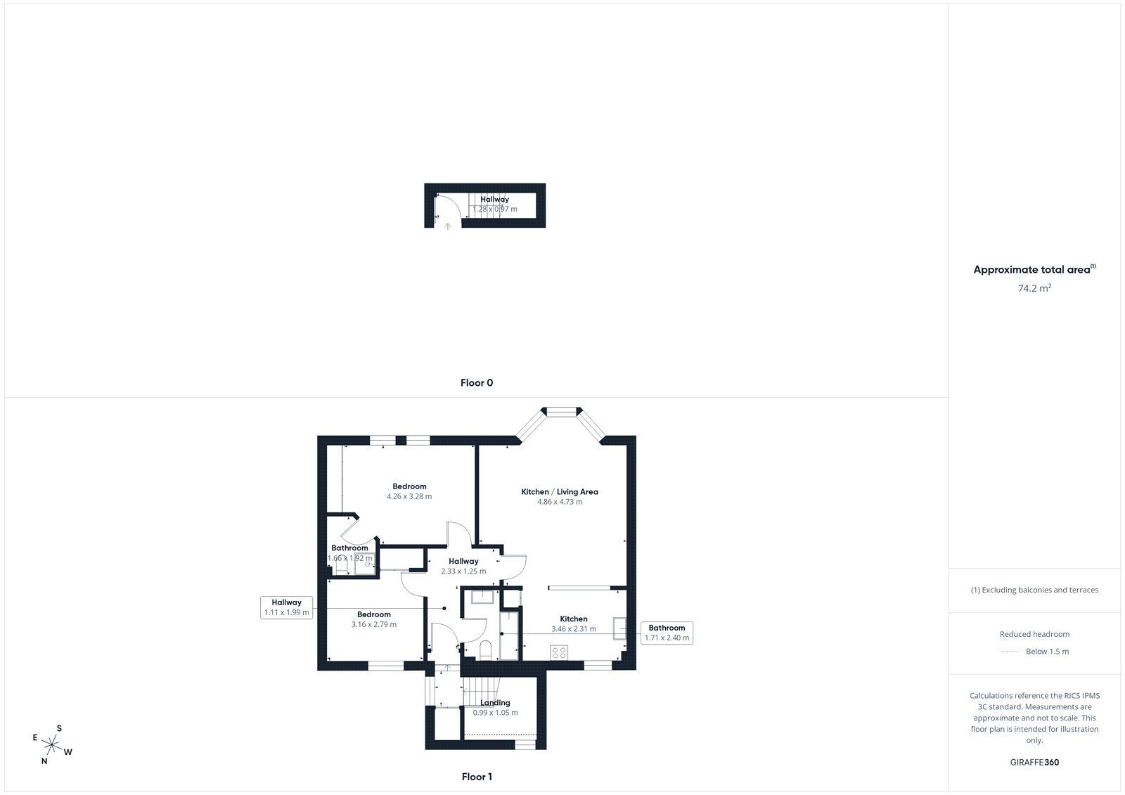 Floorplan of 2 bedroom Flat for sale, Hall Moor Court, Wetheral, Cumbria, CA4