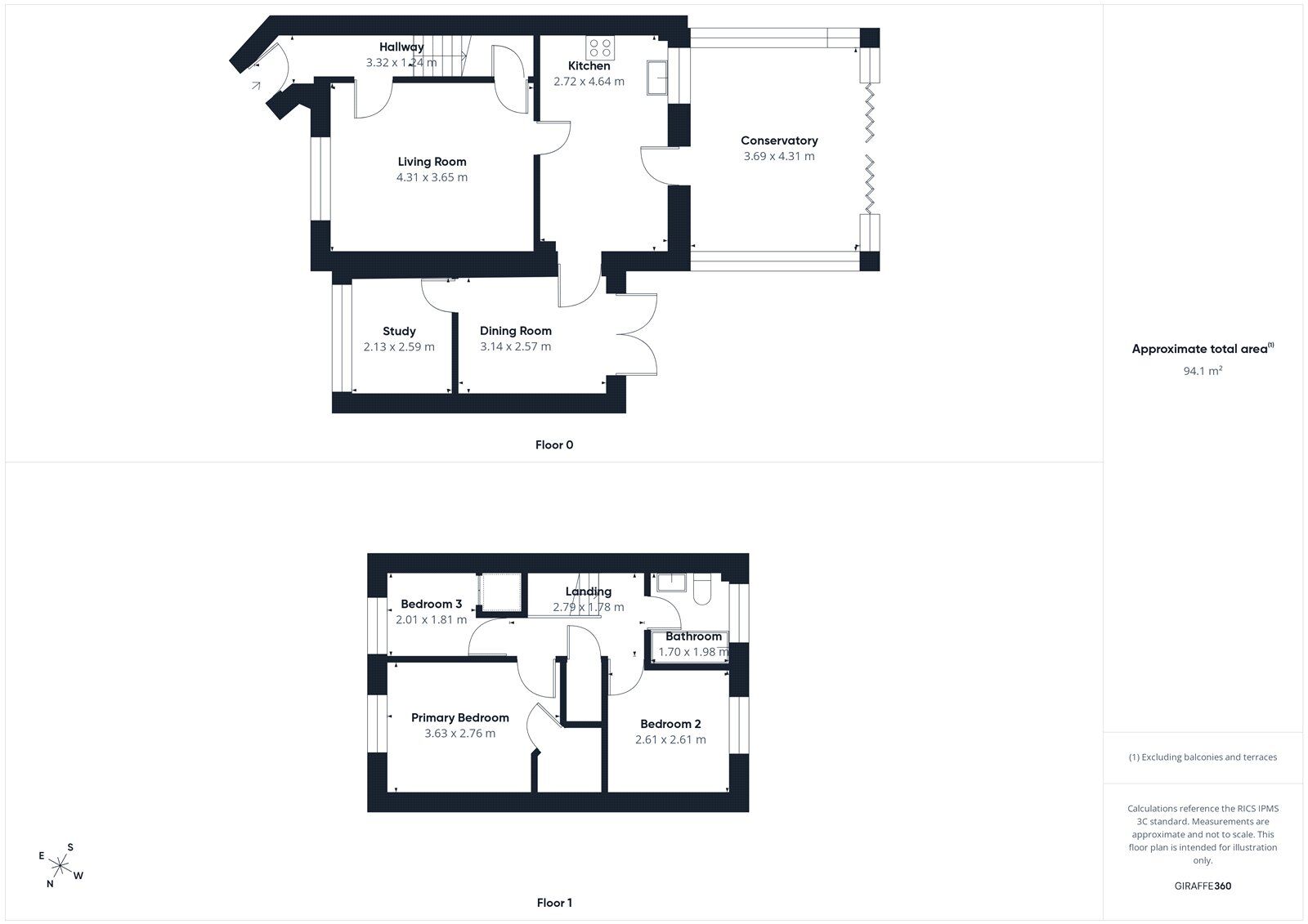 Floorplan of 3 bedroom Semi Detached House for sale, Tribune Drive, Houghton, Cumbria, CA3
