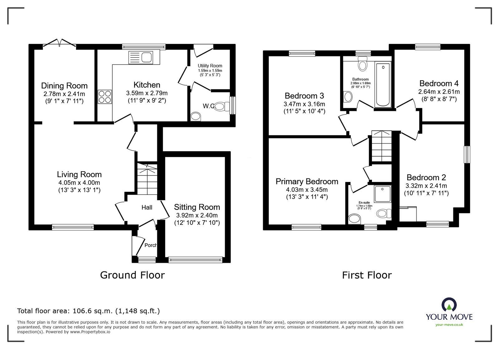 Floorplan of 4 bedroom Detached House for sale, Watermans Walk, Carlisle, Cumbria, CA1