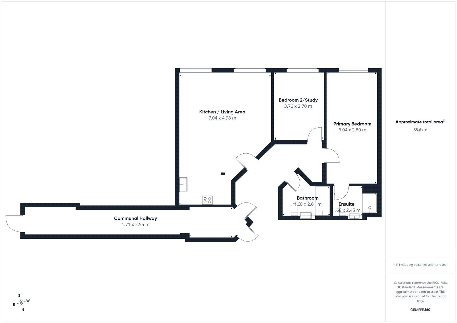 Floorplan of 2 bedroom Flat for sale, Shaddongate, Carlisle, Cumbria, CA2