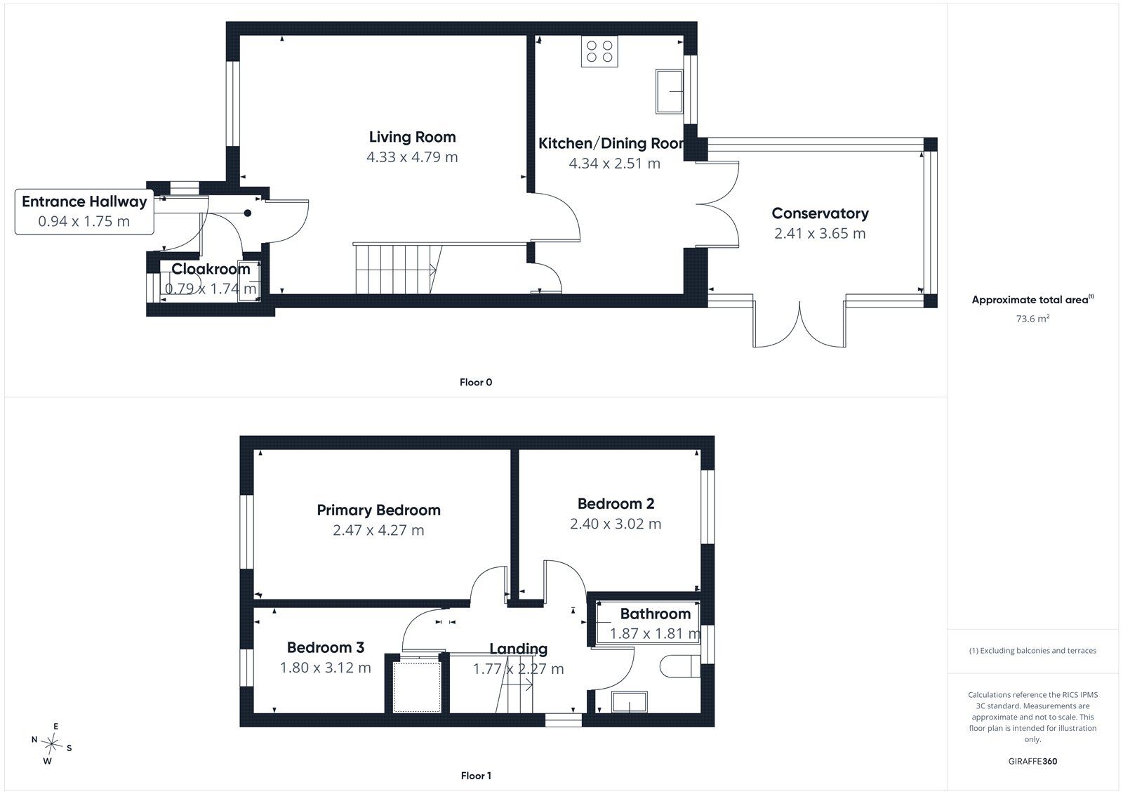 Floorplan of 3 bedroom End Terrace House for sale, Heron Drive, Carlisle, Cumbria, CA1