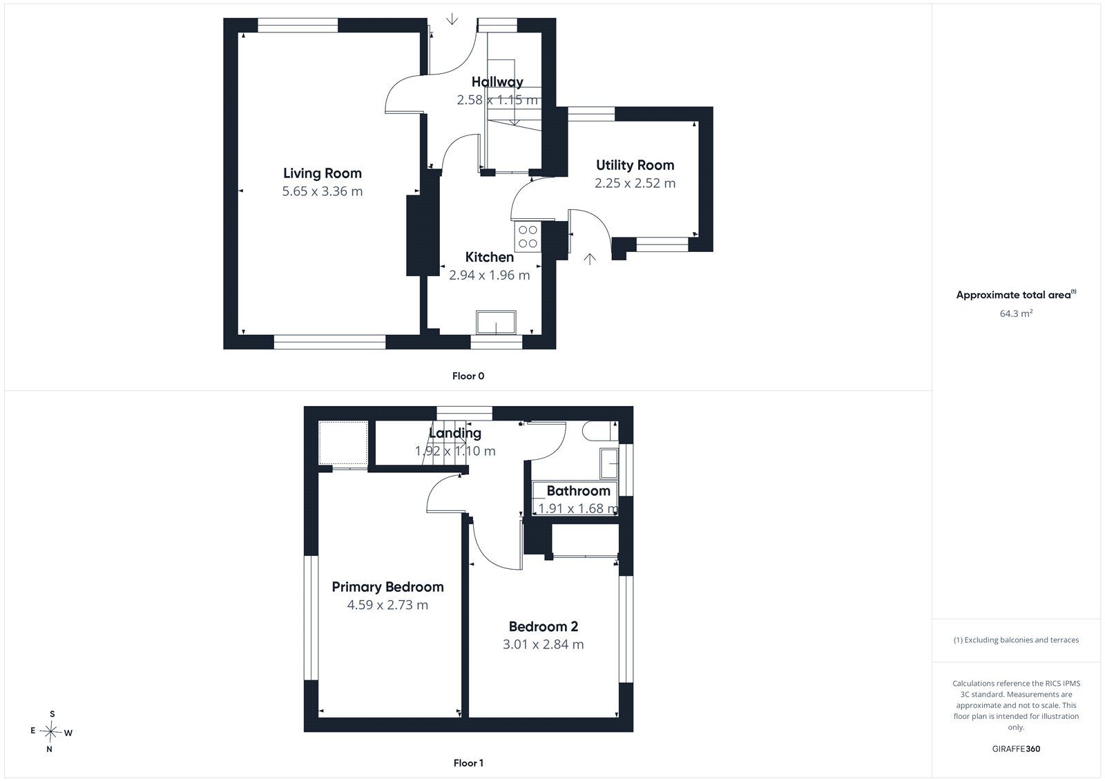 Floorplan of 2 bedroom End Terrace House for sale, Bannisdale Way, Carlisle, Cumbria, CA2