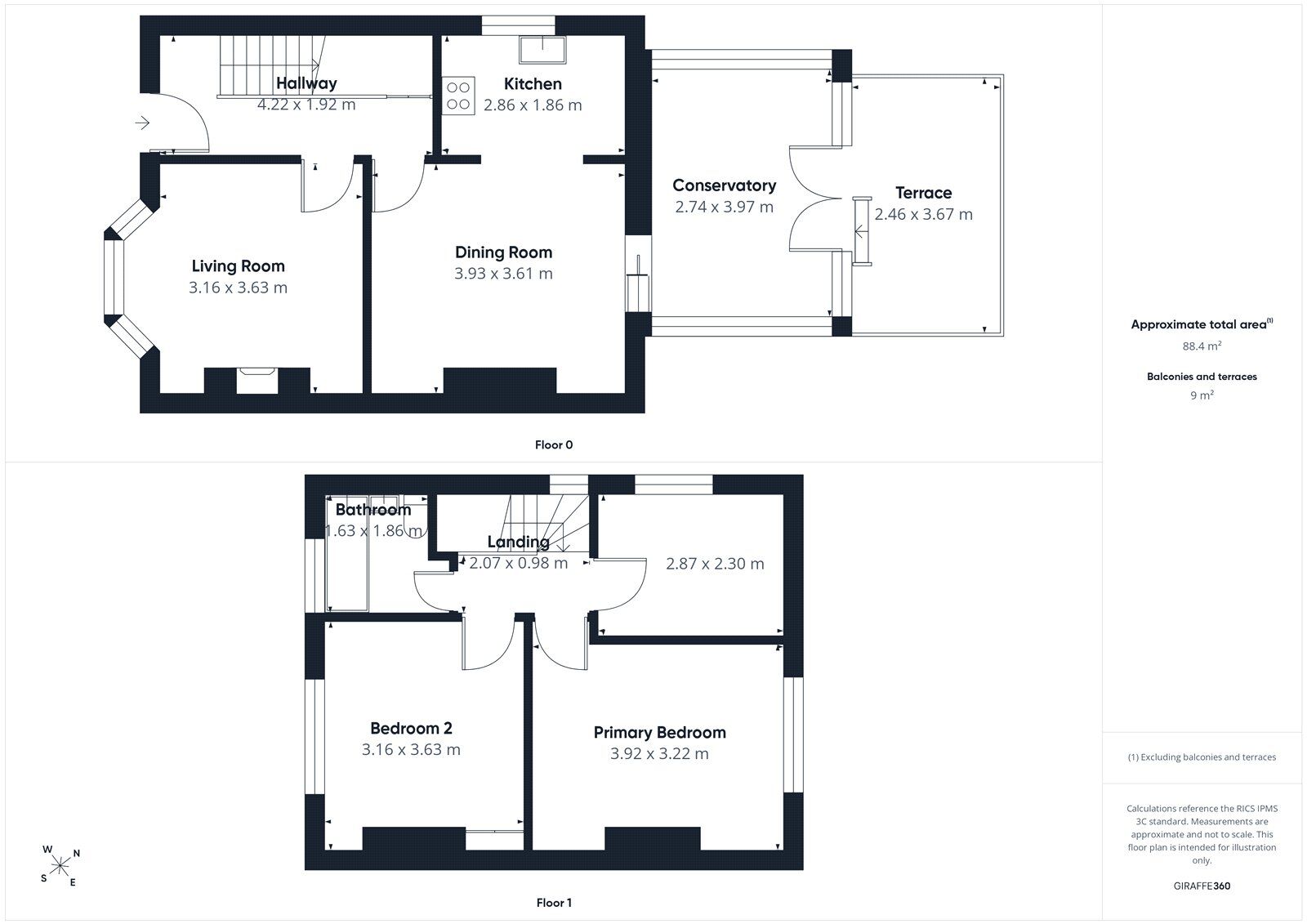 Floorplan of 3 bedroom Semi Detached House for sale, Bedford Road, Carlisle, Cumbria, CA2