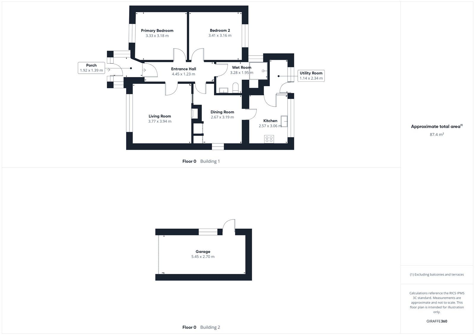 Floorplan of 2 bedroom Semi Detached Bungalow for sale, Smithy Croft, Houghton, Cumbria, CA3