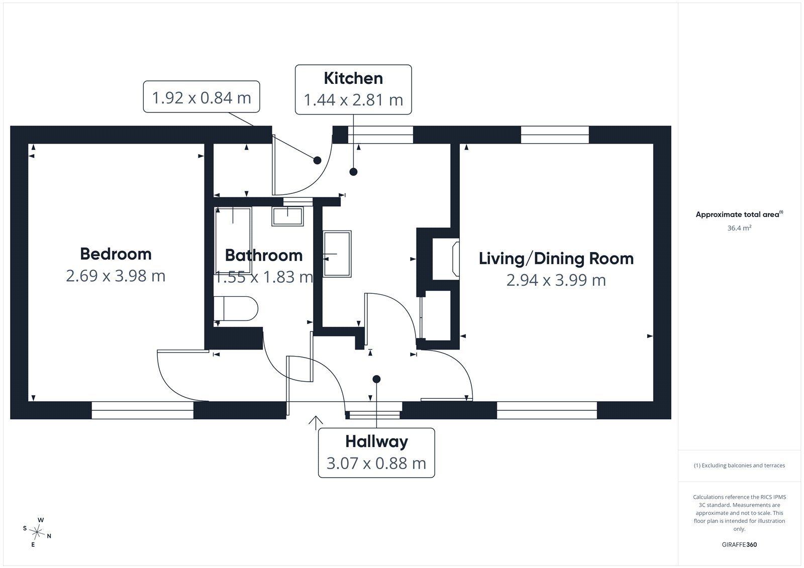 Floorplan of 1 bedroom Semi Detached Bungalow for sale, Holmacres Drive, Carlisle, Cumbria, CA1