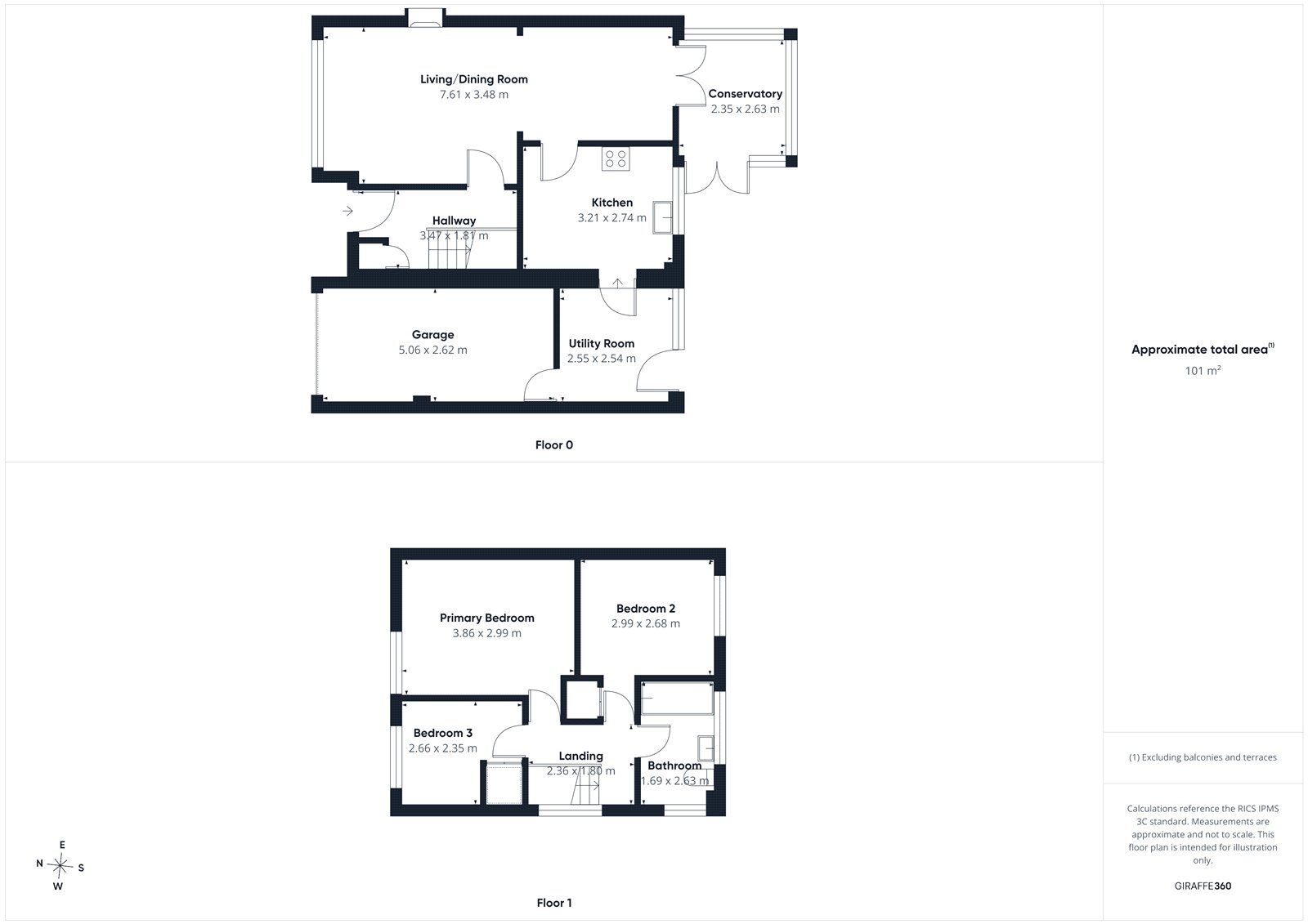 Floorplan of 3 bedroom Semi Detached House for sale, Housesteads Road, Carlisle, Cumbria, CA2