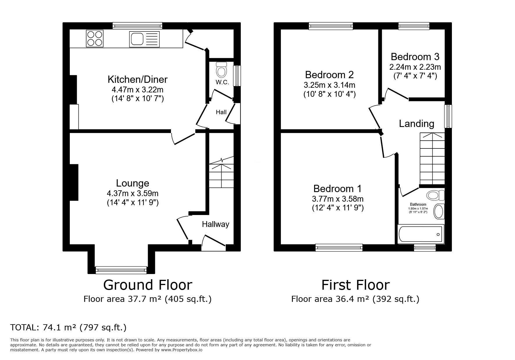 Floorplan of 3 bedroom Semi Detached House for sale, Bevercotes Road, Sheffield, South Yorkshire, S5