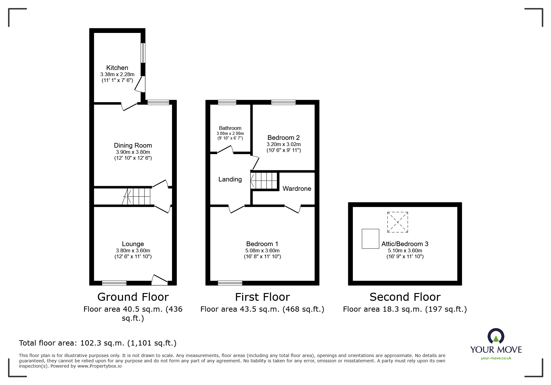 Floorplan of 3 bedroom Mid Terrace House for sale, Stupton Road, Sheffield, South Yorkshire, S9