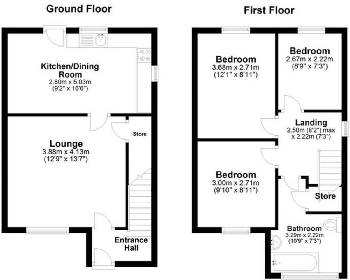 Floorplan of 3 bedroom Semi Detached House for sale, South Road, High Green, South Yorkshire, S35