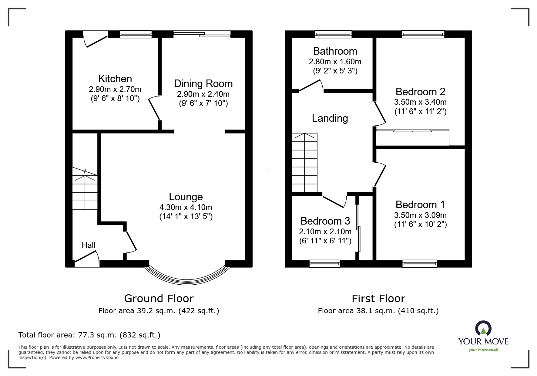Floorplan of 3 bedroom Semi Detached House for sale, Aylesbury Crescent, Sheffield, South Yorkshire, S9