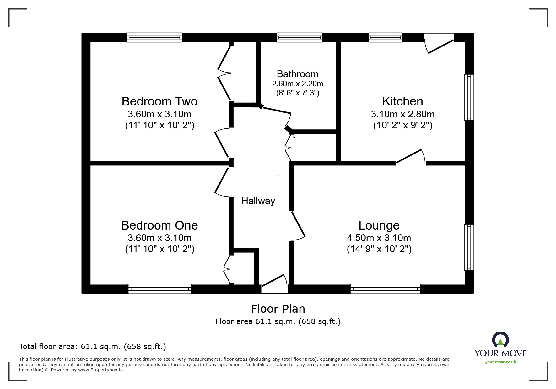 Floorplan of 2 bedroom Detached Bungalow for sale, Mill Road, Ecclesfield, South Yorkshire, S35