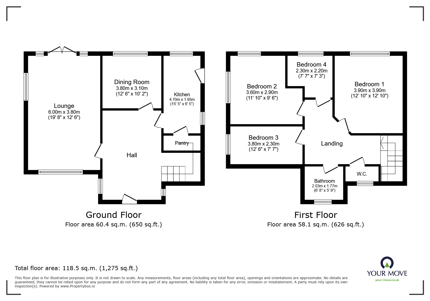 Floorplan of 4 bedroom Detached House for sale, Housley Lane, Chapeltown, South Yorkshire, S35