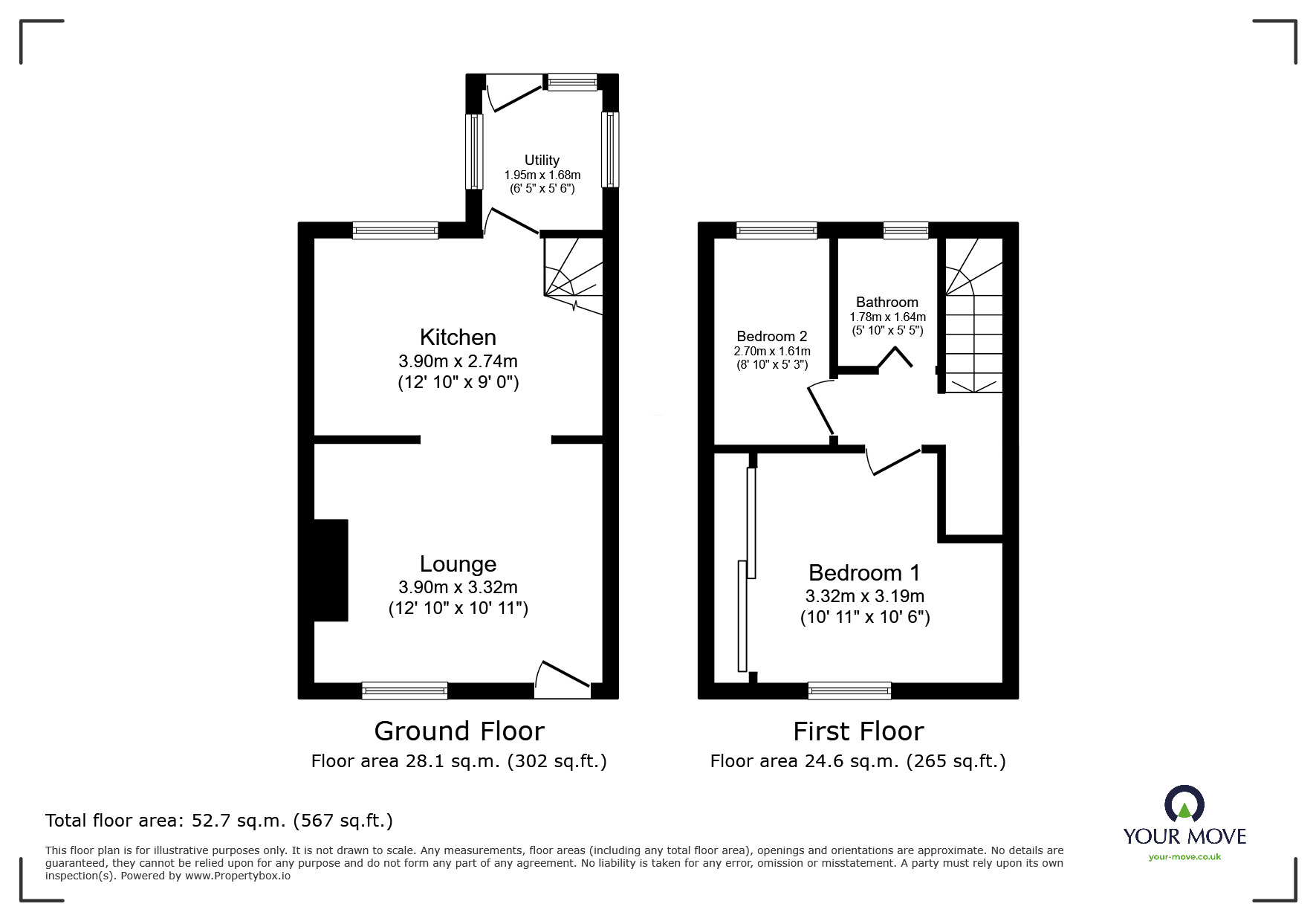 Floorplan of 2 bedroom Mid Terrace House for sale, The Common, Ecclesfield, South Yorkshire, S35