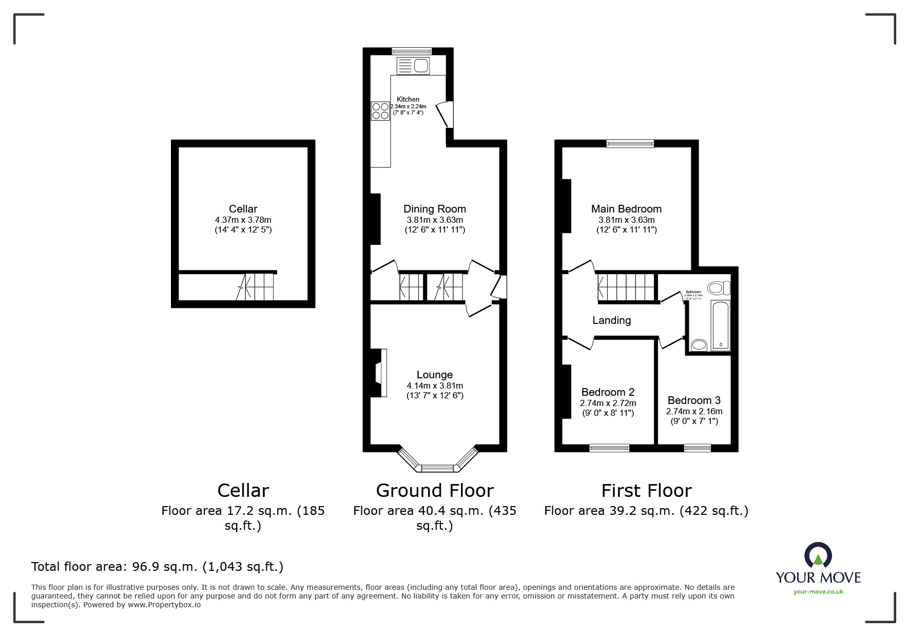 Floorplan of 3 bedroom Mid Terrace House for sale, Cross Hill, Ecclesfield, South Yorkshire, S35