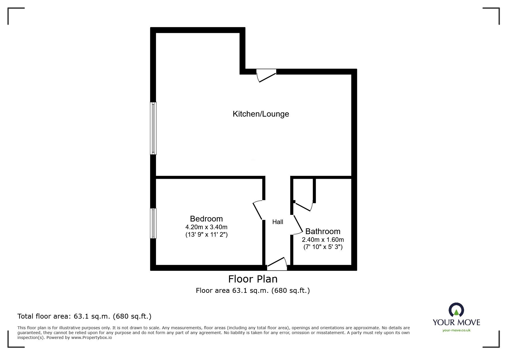 Floorplan of 1 bedroom  Flat for sale, St Marys Lofts, Burgoyne Road, Sheffield, S6