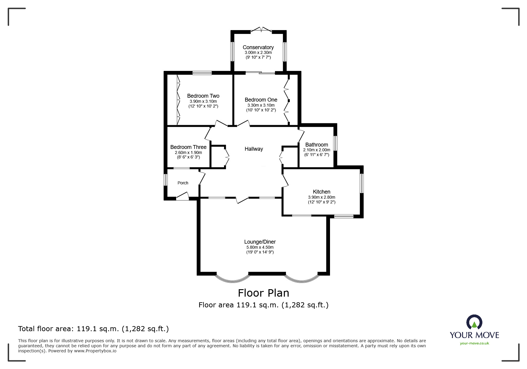 Floorplan of 3 bedroom Detached Bungalow for sale, Markbrook Drive, High Green, South Yorkshire, S35