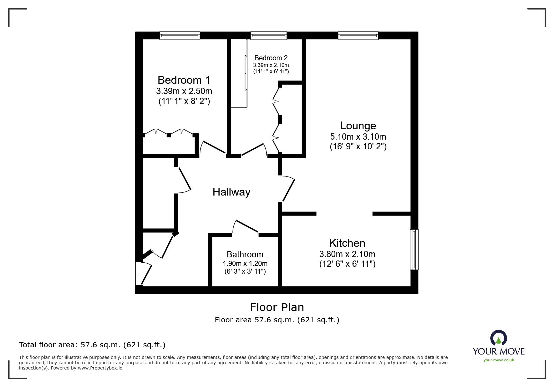 Floorplan of 2 bedroom  Flat for sale, Allen Gardens, Allen Road, Sheffield, S35