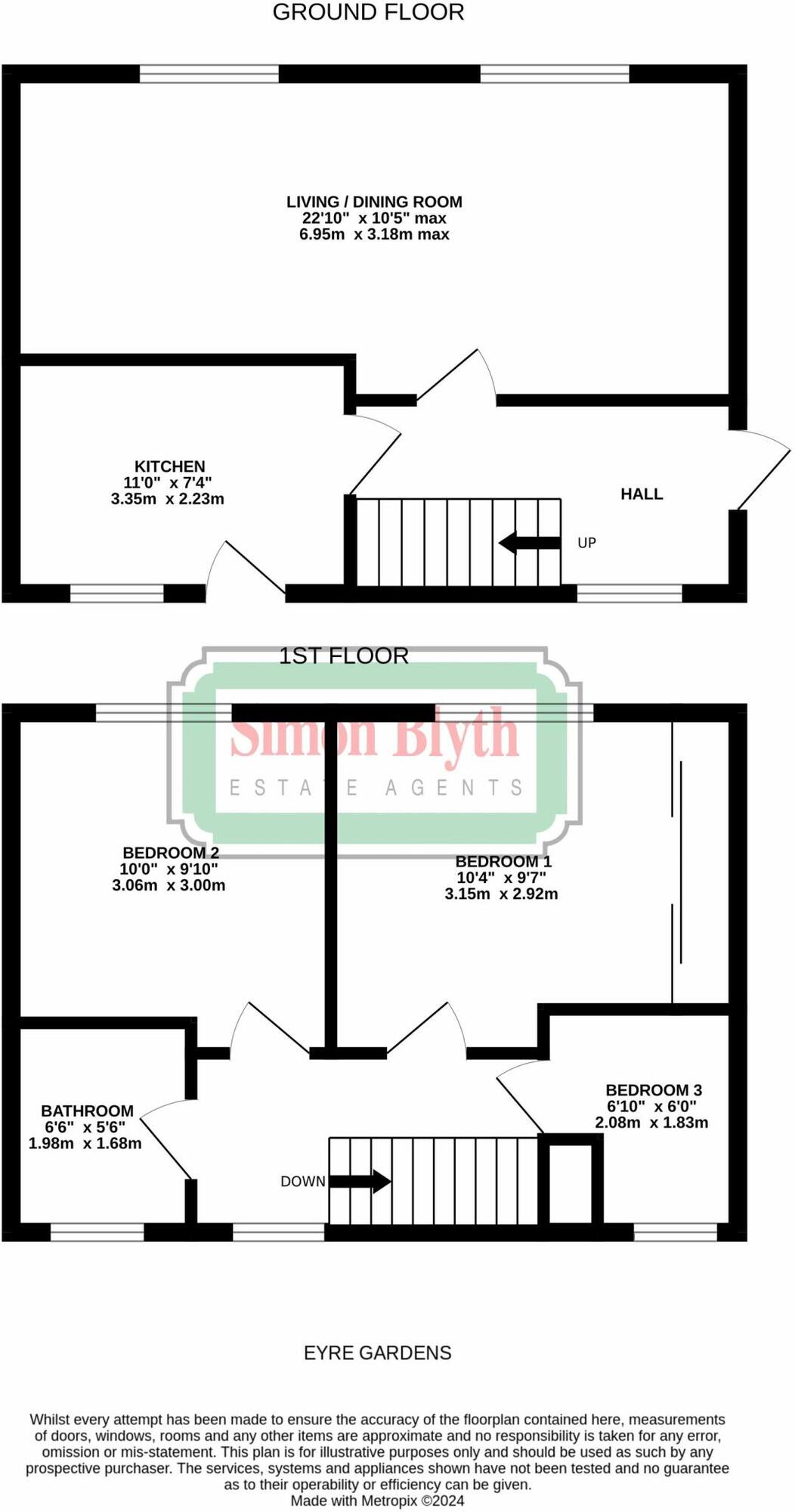 Floorplan of 3 bedroom Detached House for sale, Eyre Gardens, High Green, South Yorkshire, S35