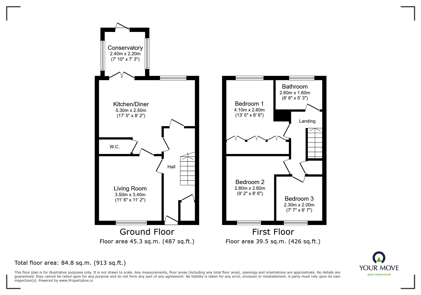 Floorplan of 3 bedroom End Terrace House for sale, Warren Gardens, Chapeltown, South Yorkshire, S35