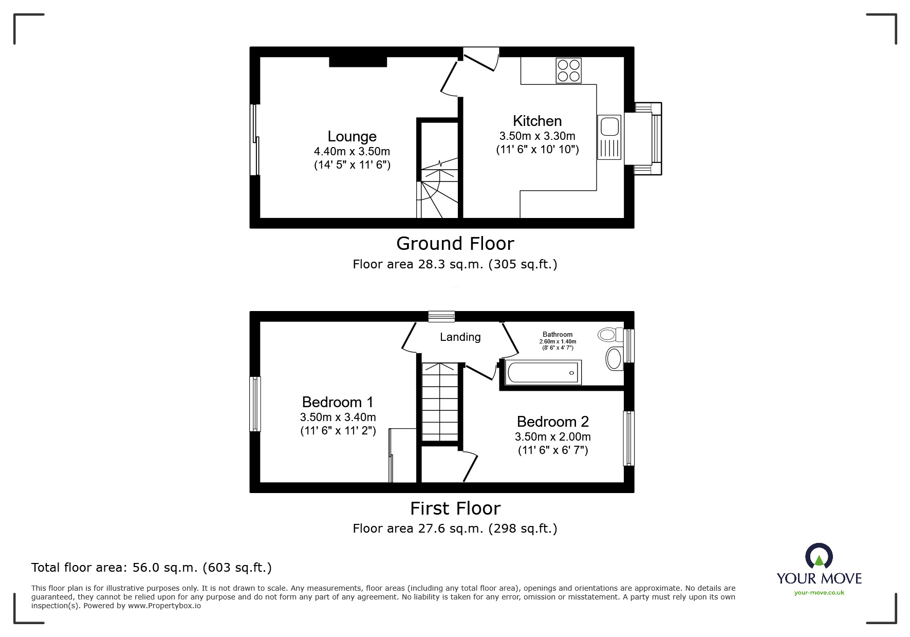Floorplan of 2 bedroom Semi Detached House to rent, Hesley Grange, Scholes, South Yorkshire, S61