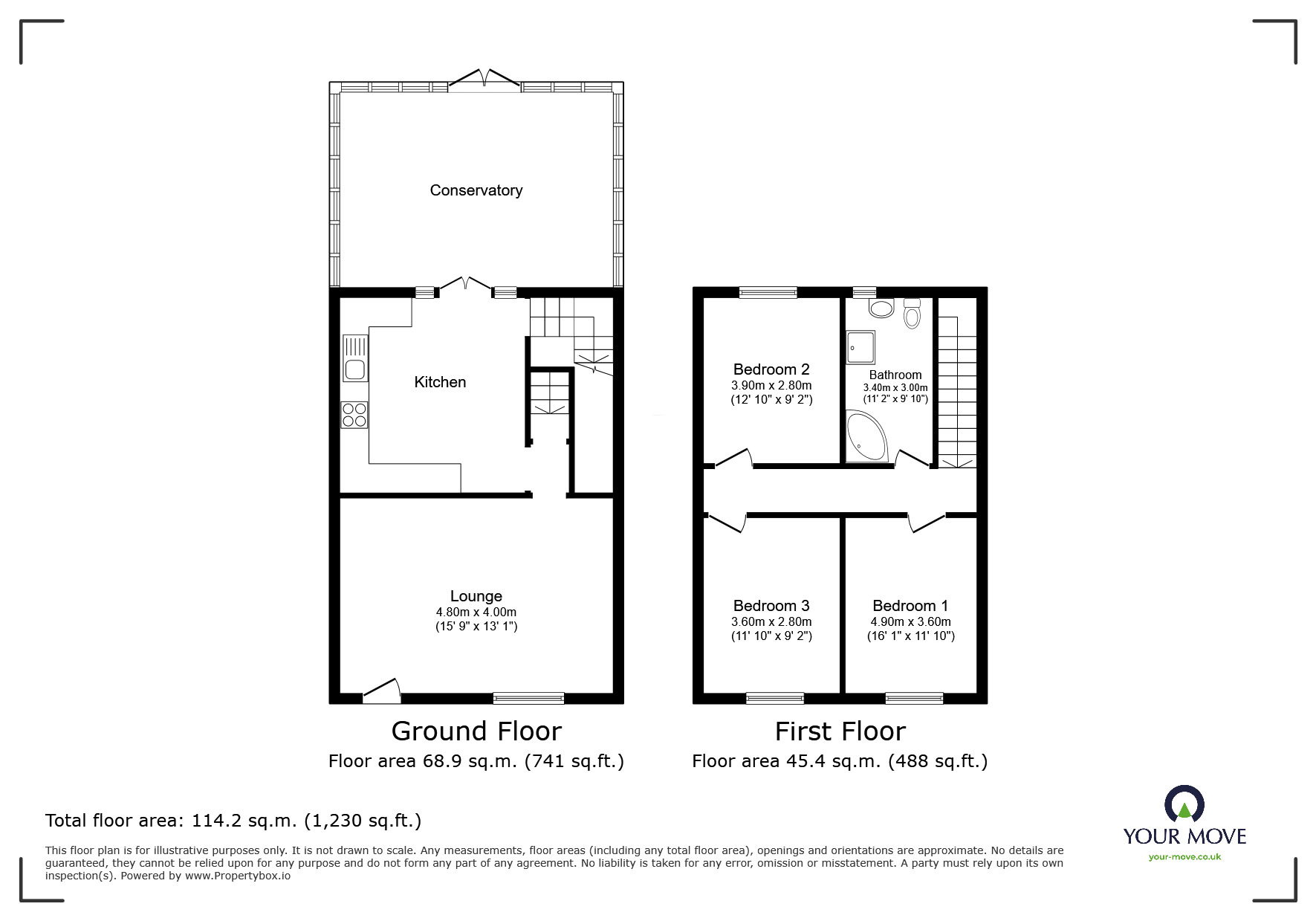 Floorplan of 3 bedroom Mid Terrace House to rent, Wortley Road, High Green, South Yorkshire, S35