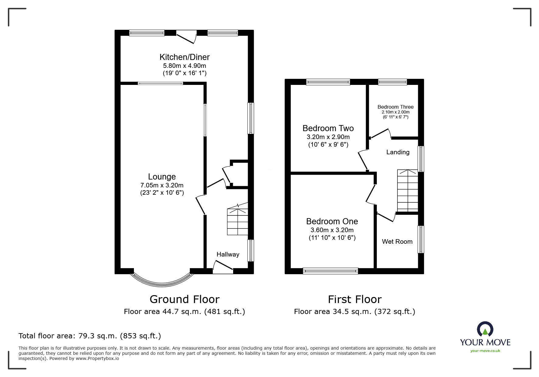 Floorplan of 3 bedroom Semi Detached House for sale, Orchard Close, Sheffield, South Yorkshire, S5
