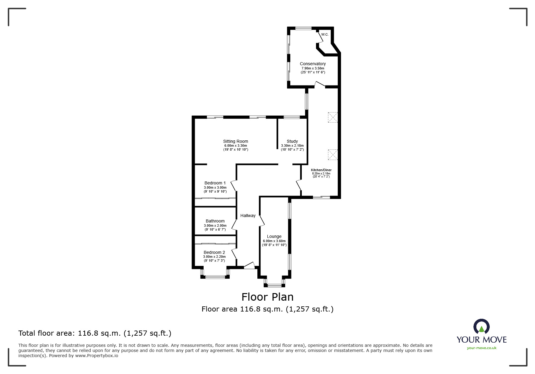 Floorplan of 2 bedroom Detached Bungalow for sale, Chapel Road, Chapeltown, South Yorkshire, S35