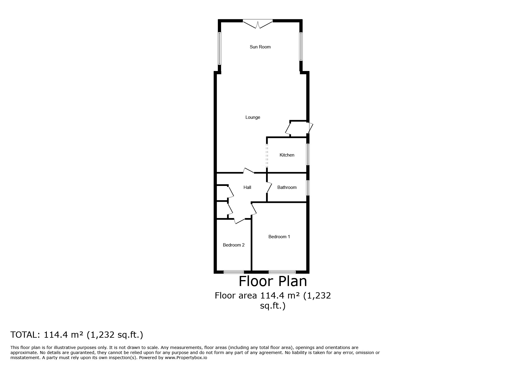 Floorplan of 2 bedroom Semi Detached Bungalow for sale, Mafeking Place, Chapeltown, South Yorkshire, S35