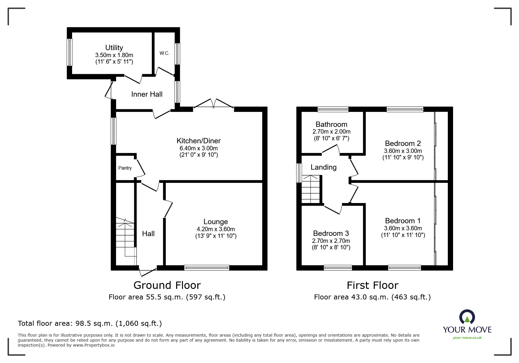 Floorplan of 3 bedroom Semi Detached House for sale, Brook Road, High Green, South Yorkshire, S35