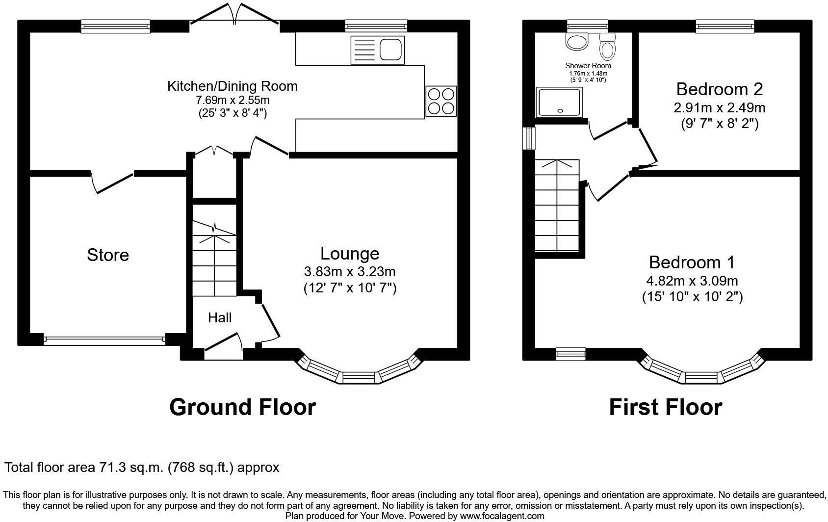 Floorplan of 2 bedroom Semi Detached House for sale, Jepson Road, Sheffield, S5