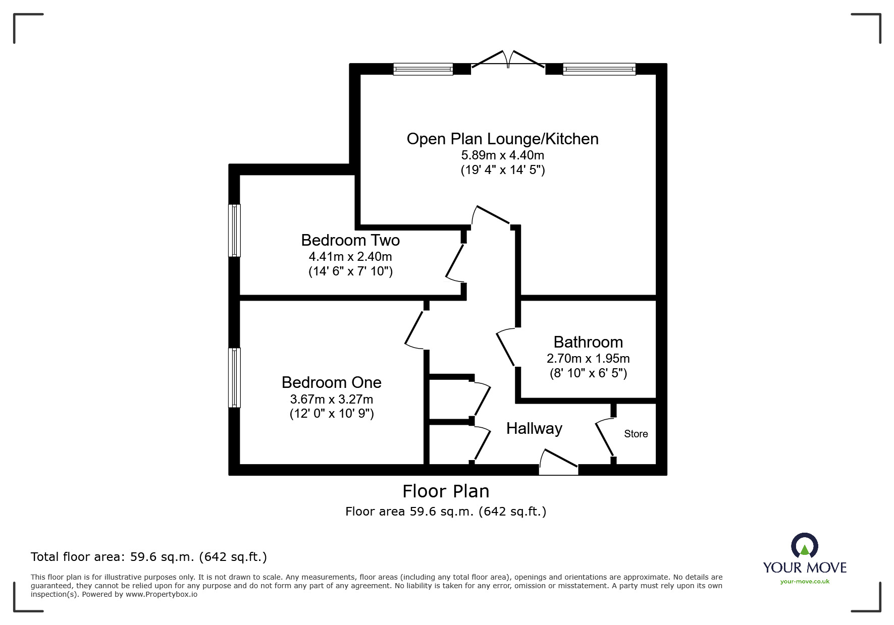 Floorplan of 2 bedroom  Flat for sale, Poppy Place, Sheffield, South Yorkshire, S5