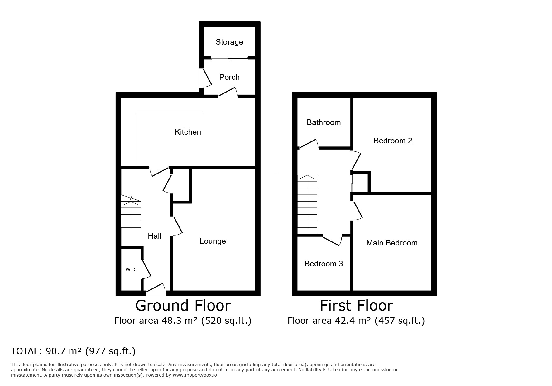 Floorplan of 3 bedroom Mid Terrace House to rent, Hazelshaw Gardens, High Green, South Yorkshire, S35