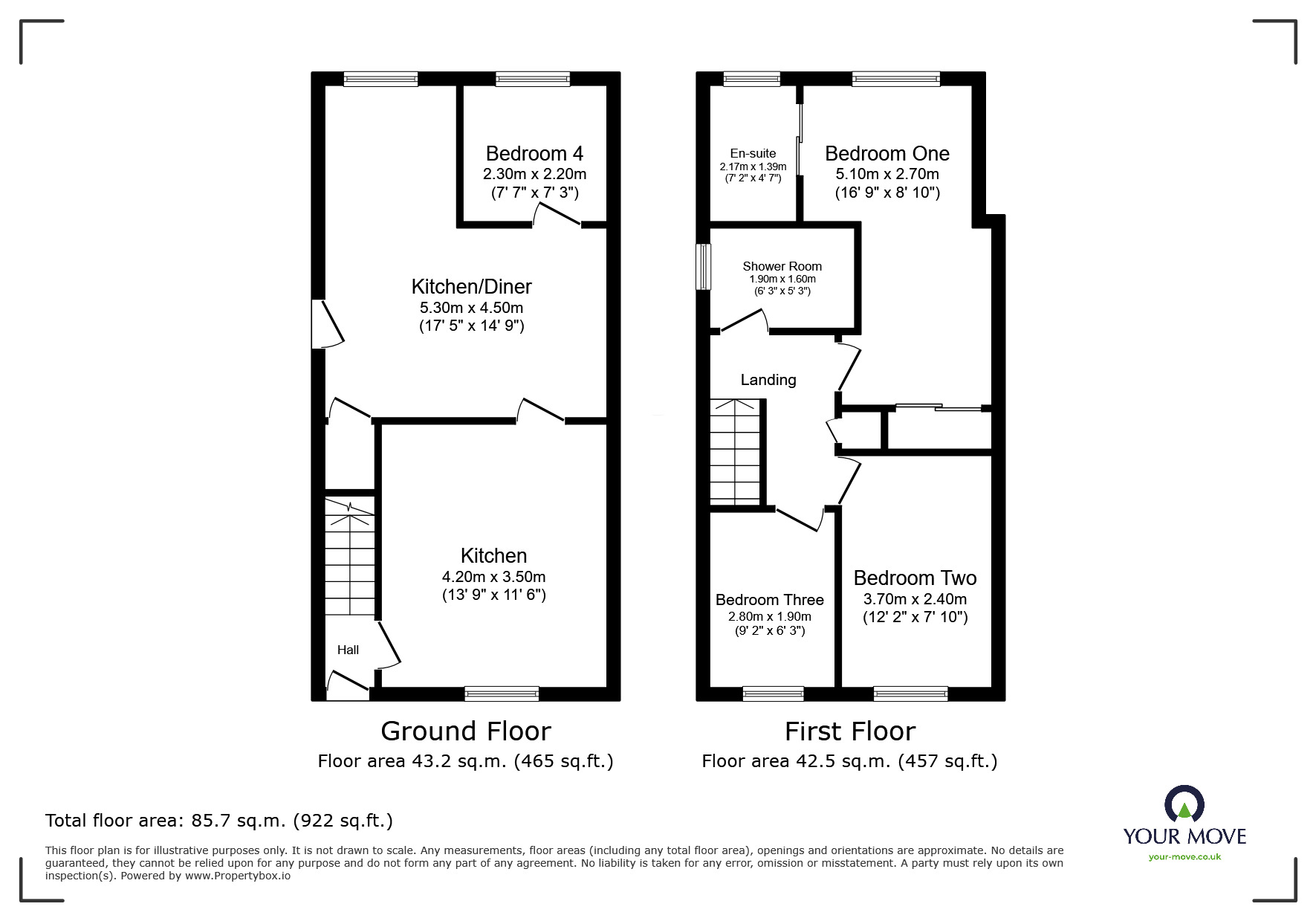 Floorplan of 4 bedroom Semi Detached House for sale, Townend Close, Treeton, South Yorkshire, S60
