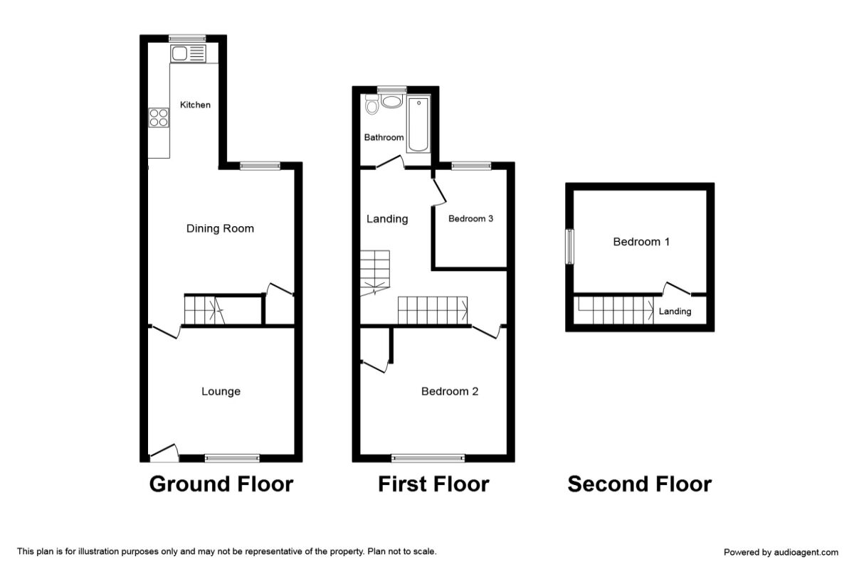 Floorplan of 3 bedroom Mid Terrace House to rent, Lound Side, Chapeltown, South Yorkshire, S35