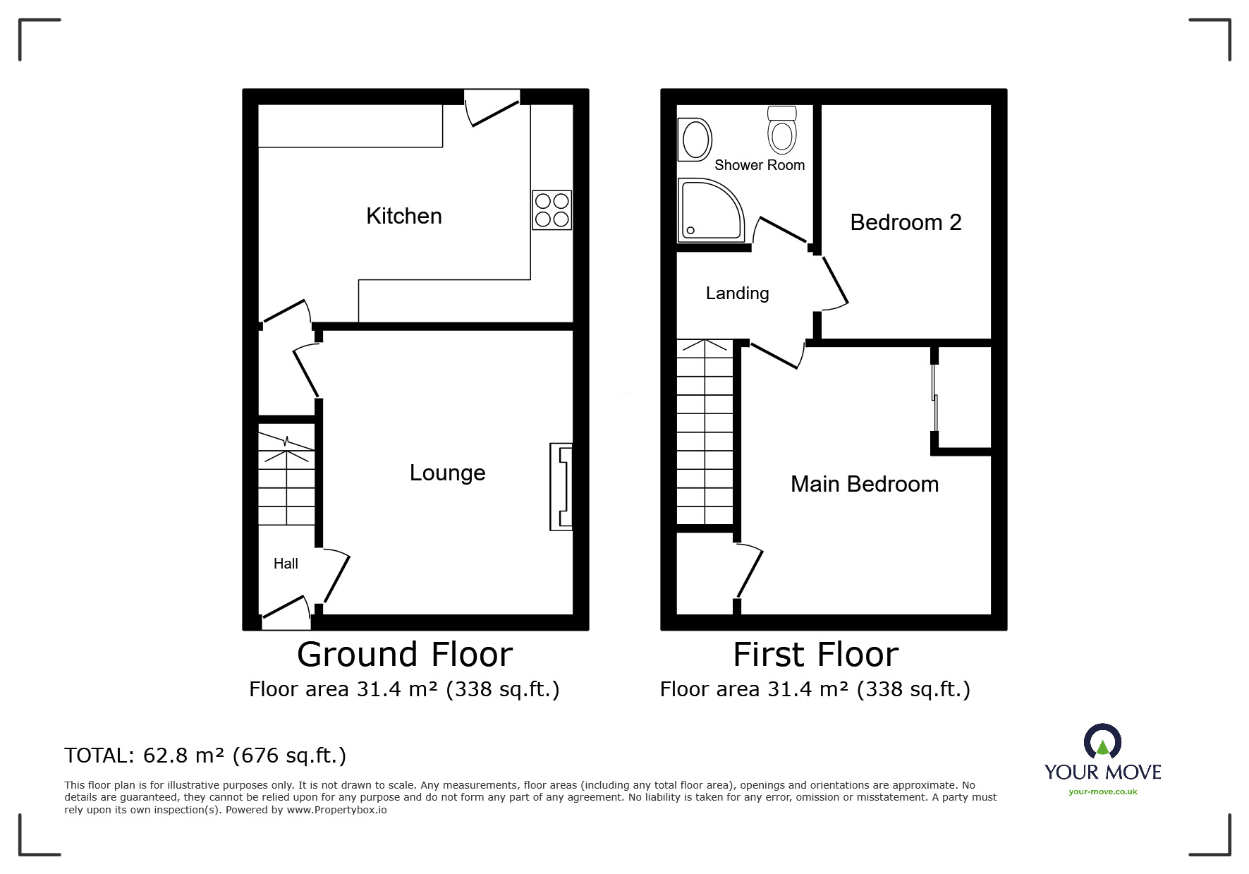 Floorplan of 2 bedroom Mid Terrace House for sale, Beck Close, Sheffield, South Yorkshire, S5