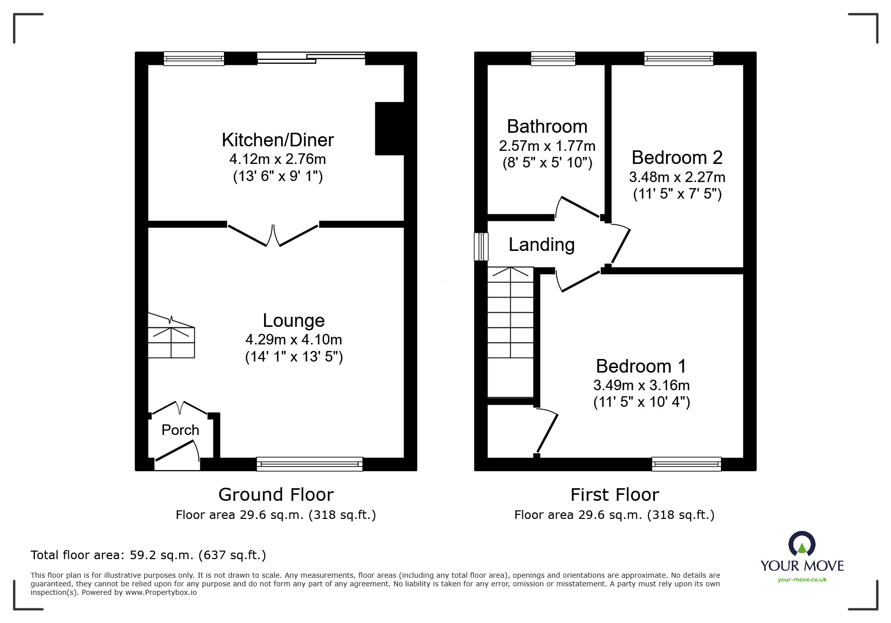 Floorplan of 2 bedroom Semi Detached House for sale, Blackburn Crescent, Chapeltown, South Yorkshire, S35