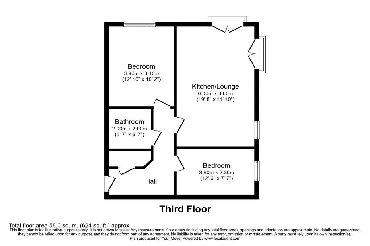 Floorplan of 2 bedroom Flat to rent, Barnsley Road, Sheffield, S5