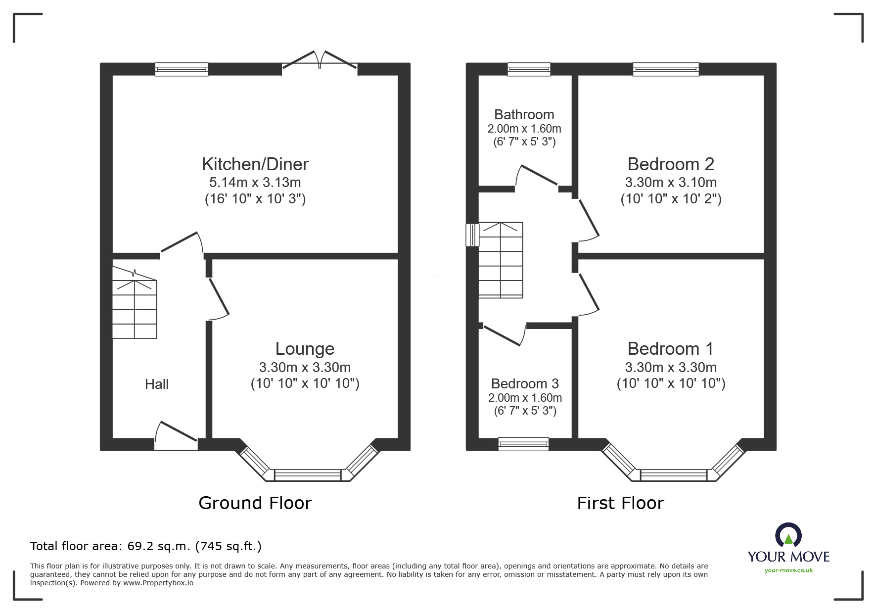 Floorplan of 3 bedroom Semi Detached House for sale, Potter Hill Lane, High Green, Sheffield, S35