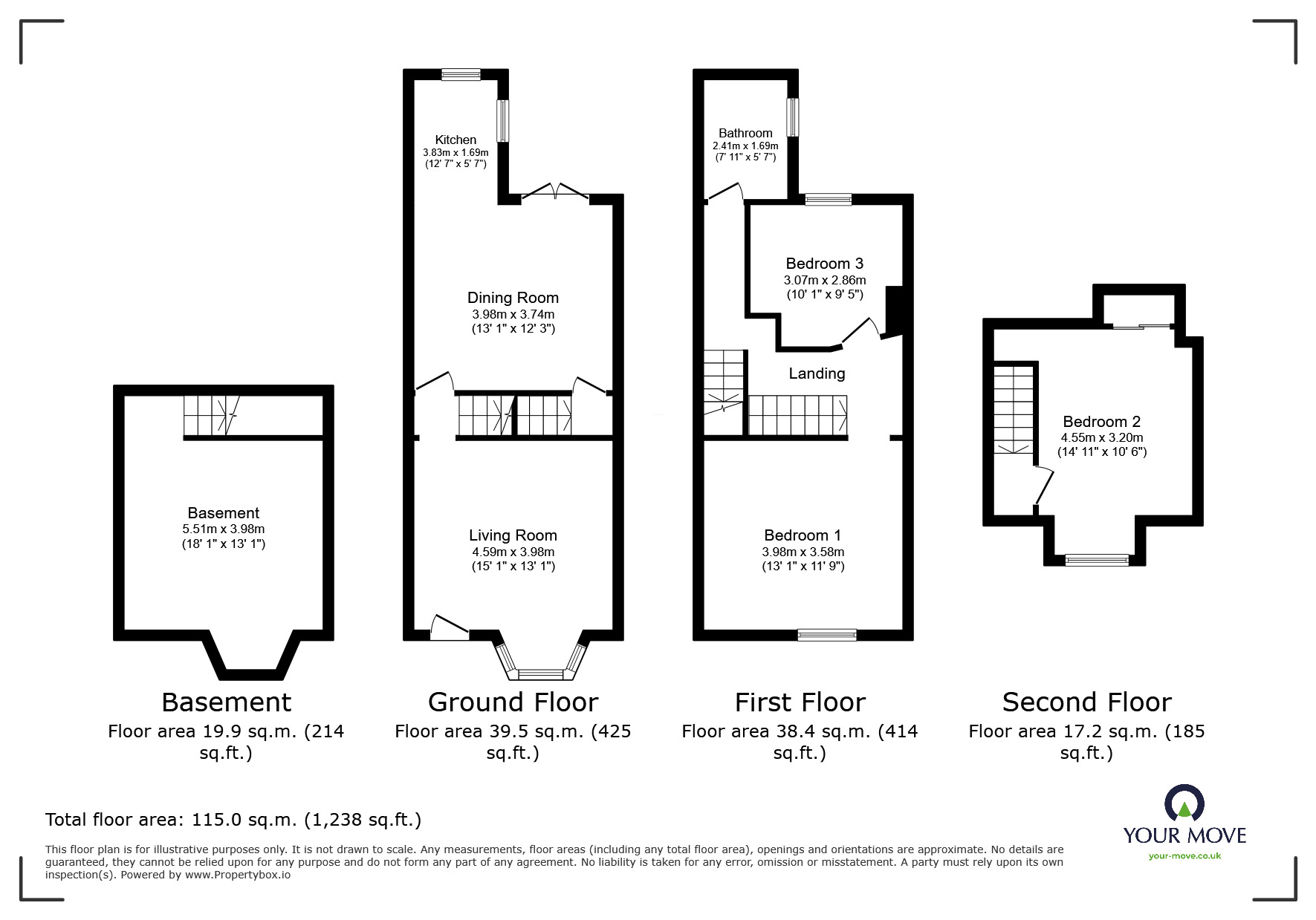 Floorplan of 3 bedroom Mid Terrace House for sale, Loxley Road, Sheffield, S6