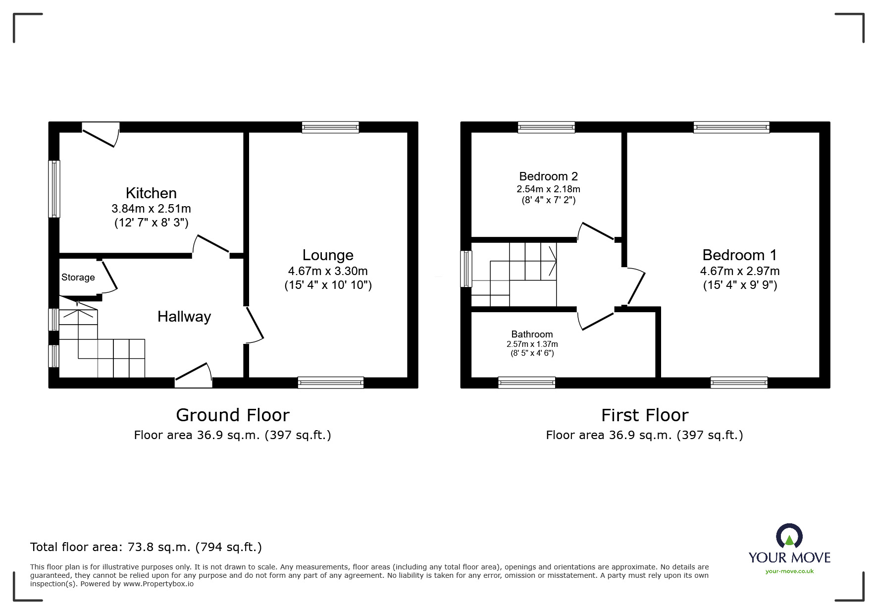 Floorplan of 2 bedroom Semi Detached House for sale, Keppel Road, Sheffield, S5