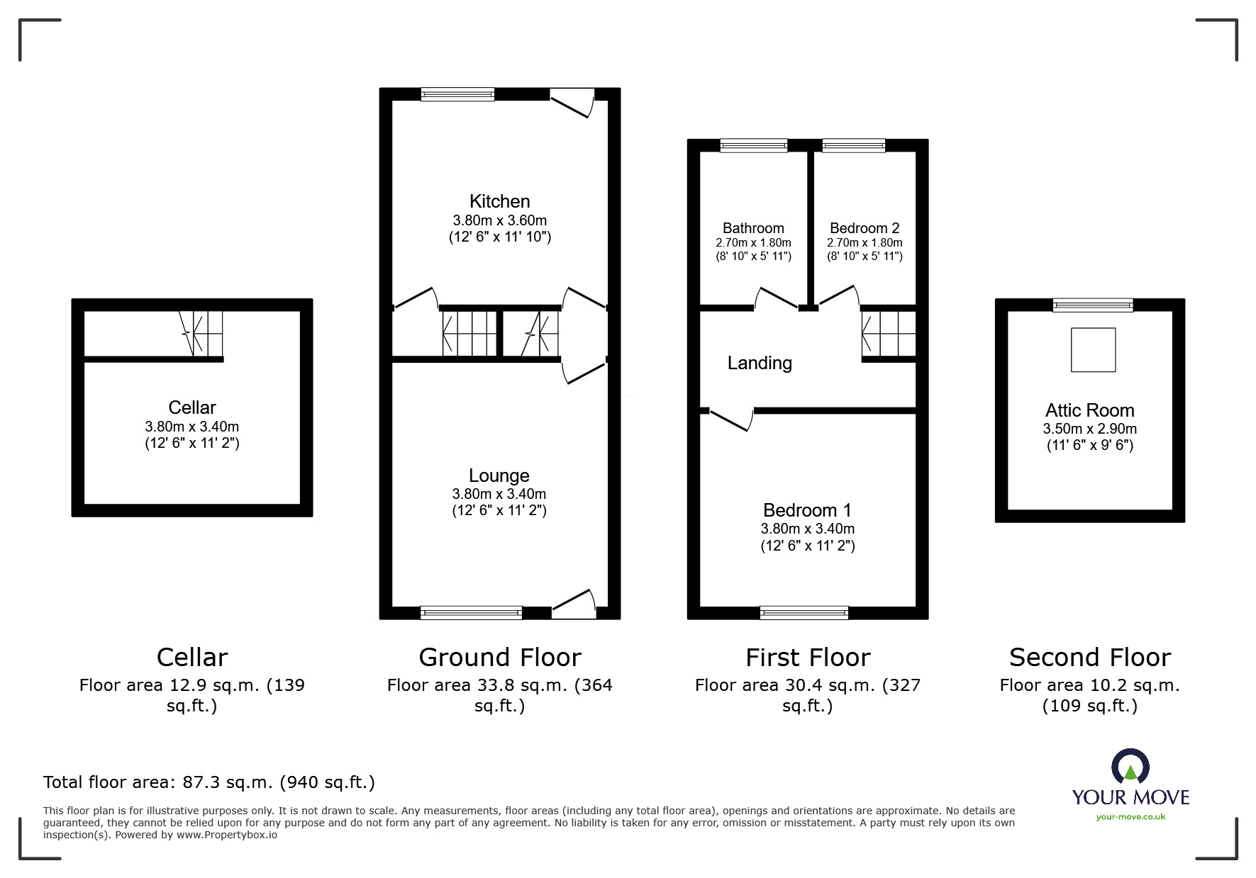 Floorplan of 2 bedroom End Terrace House for sale, Station Road, Chapeltown, Sheffield, S35