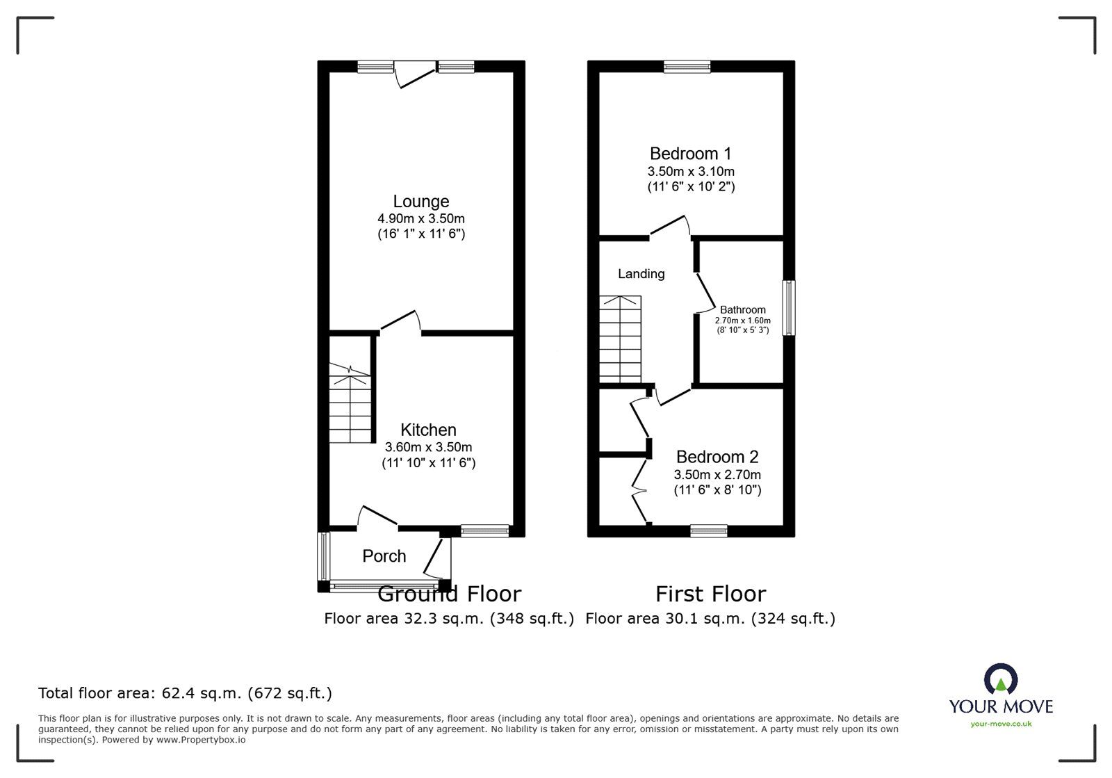 Floorplan of 2 bedroom Semi Detached House for sale, Farnaby Drive, High Green, Sheffield, S35