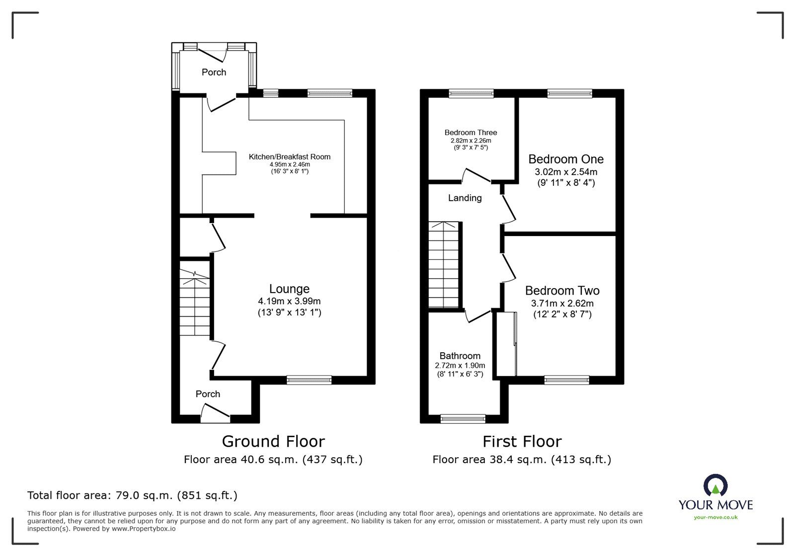 Floorplan of 3 bedroom Mid Terrace House to rent, Hunshelf Road, Chapeltown, Sheffield, S35