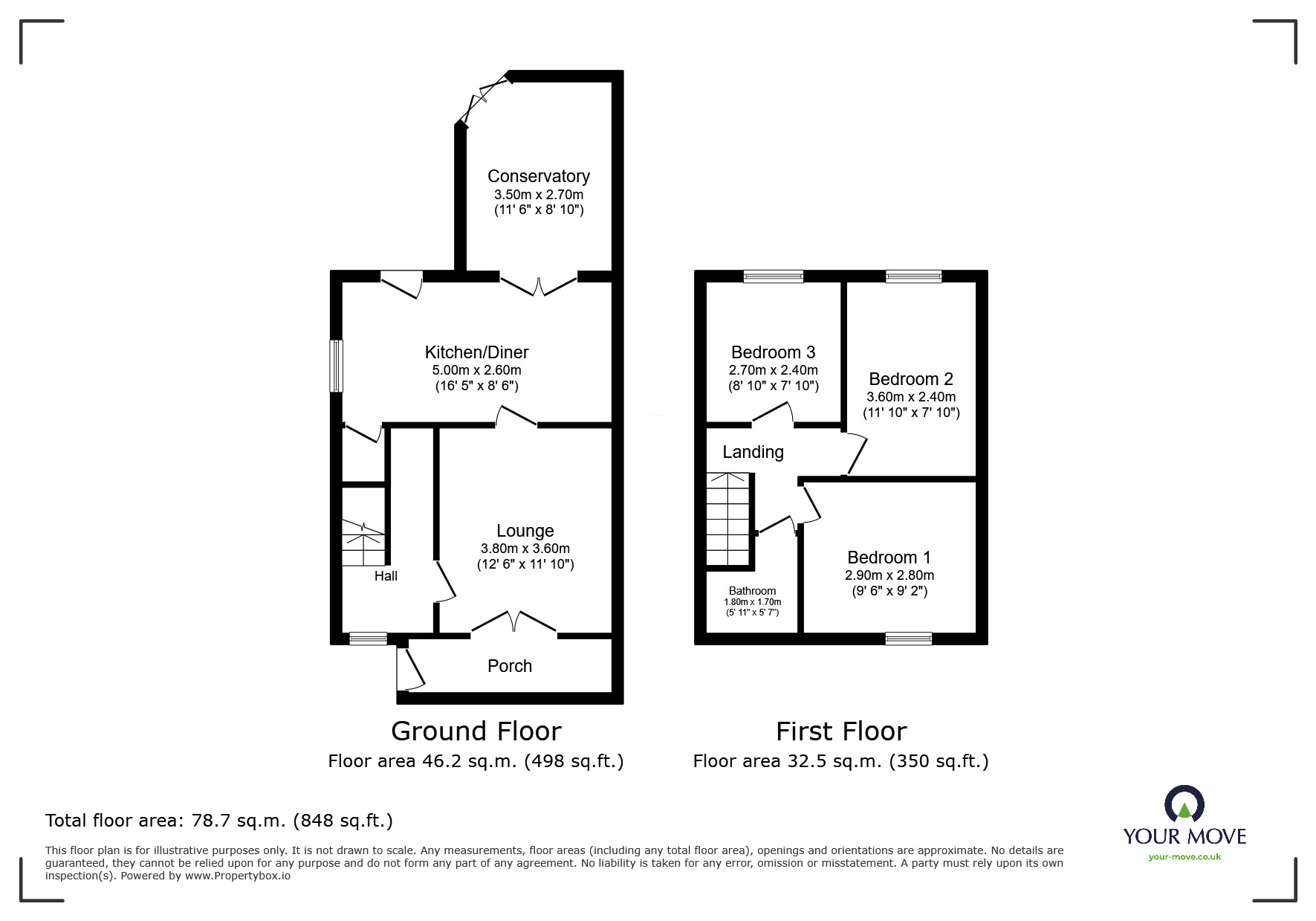 Floorplan of 3 bedroom Semi Detached House for sale, Heatons Bank, Rawmarsh, South Yorkshire, S62