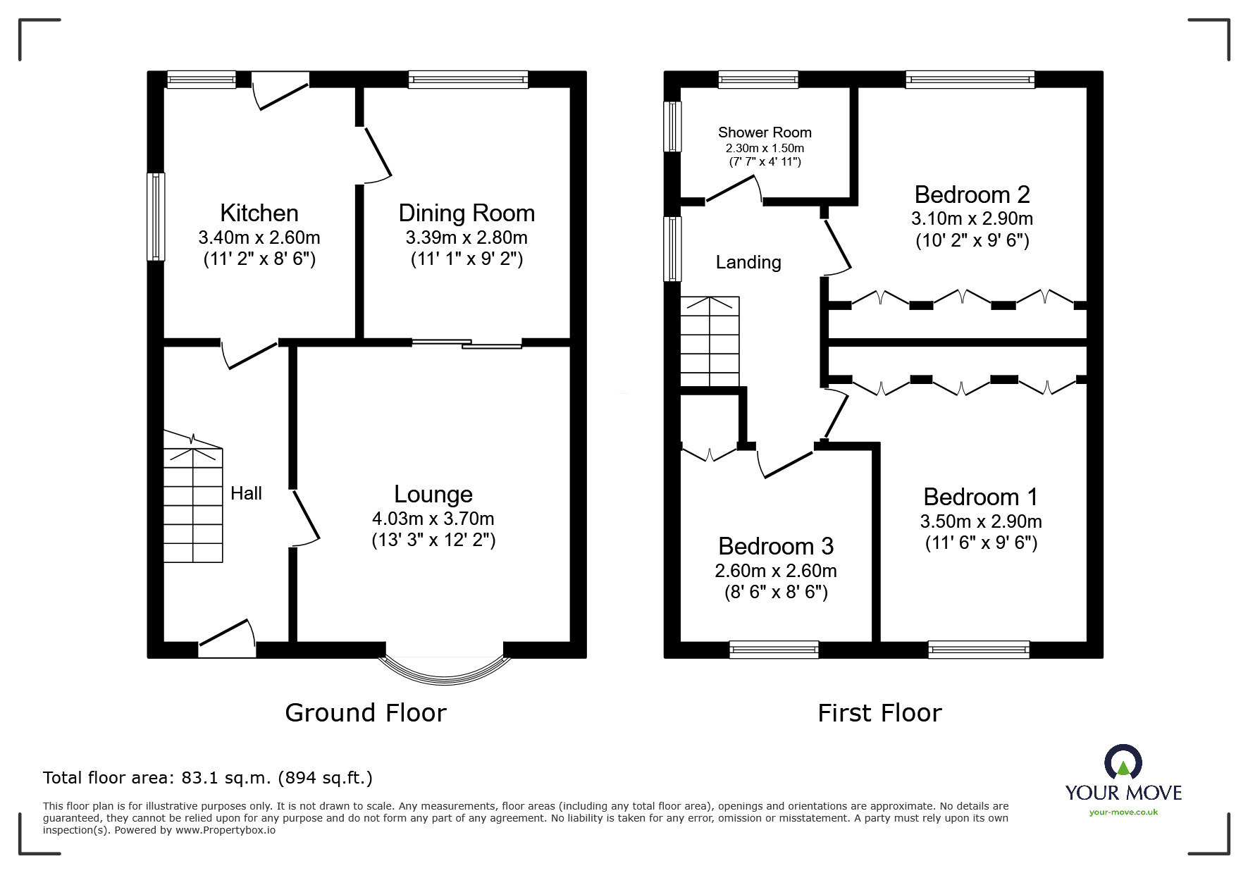 Floorplan of 3 bedroom Semi Detached House for sale, Sough Hall Crescent, Thorpe Hesley, South Yorkshire, S61