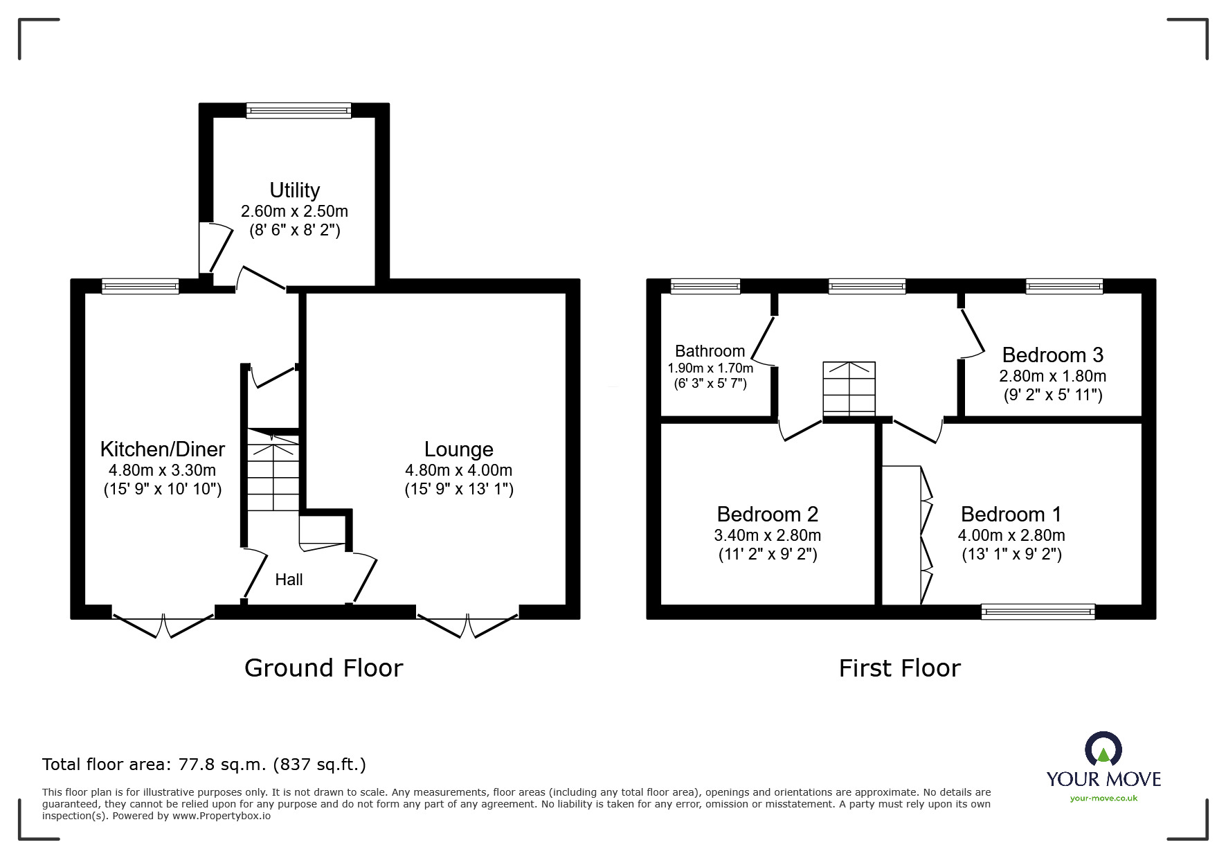 Floorplan of 3 bedroom End Terrace House for sale, Cottam Road, High Green, S35