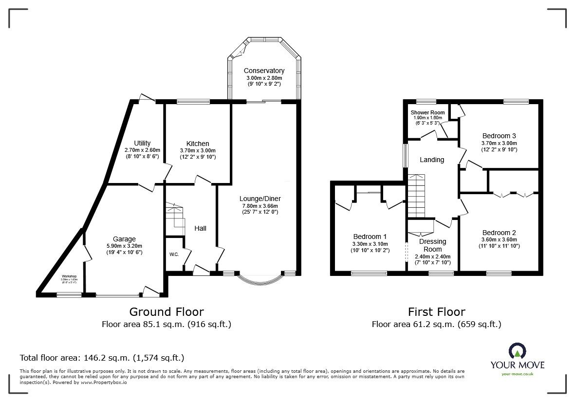 Floorplan of 3 bedroom Detached House for sale, Bentley Road, Chapeltown, Sheffield, S35